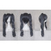 Black Butler Kuroshitsuji Ciel Phantomhive Genderbend black double tails curly Cosplay wig