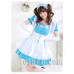 Lolita Cute Maid Sky Blue & White Dress With Lace 