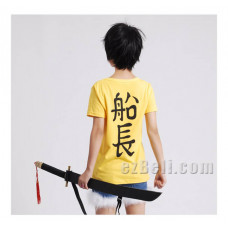 One Piece monkey D Luffy Captain V-neck Cosplay T-shirt
