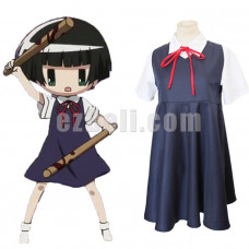 New! Anime Gugure! Kokkuri-san Kohina Ichimatsu Short Sleeves Blue school uniform Cosplay Costumes