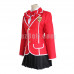 New! Anime Guilty Crown Yuzuriha Inori Red School Uniform Cosplay Costume