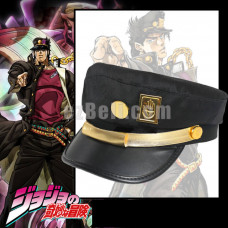 New! Anime Jojo's Bizarre Adventure Jotaro Kujou Flat Cap Cosplay Military Hat Badge
