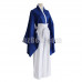 New! Anime Rurouni Kenshin Himura Kenshin Cosplay Costumes Men's Blue Japanese Kimono 