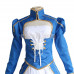 New! Fate/stay Night Anime Fate Zero Saber Cosplay Arturia Pendragon Blue White Fighting Suit Dress Costume