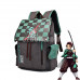 New! Anime Demon Slayer Tanjirou Kamado Green Backpack Shoulder Canvas Student School Bag